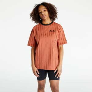 Tričko s krátkým rukávem New Era Pinstripe Oversized T-Shirt Medium Brown/ Black