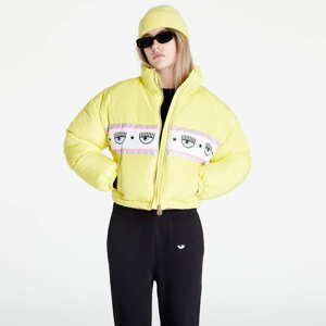 Chiara Ferragni Logo Print Puffer Jacket Yellow