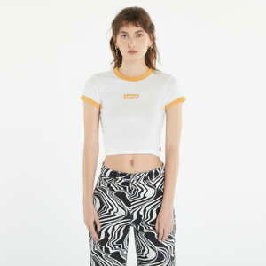 Dámské tričko Levi's ® Graphic Ringer Mini Tee Bright White / Golden Nugget - White