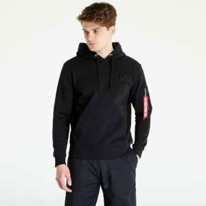 Mikina Alpha Industries Red Stripe Hoody Black