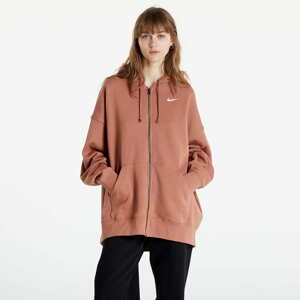 Dámská mikina Nike NSW Essentials Women's Fleece Full-Zip Hoodie Mineral Clay/ White