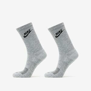 Ponožky Nike Everyday Plus Cushioned Crew Socks 2-Pack Particle Grey/ Black