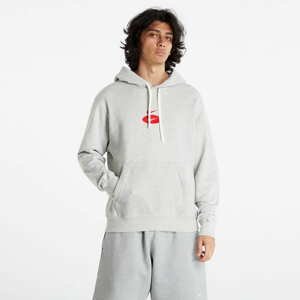 Mikina Nike Sportswear Swoosh League French Terry Pullover Hoodie Grey Heather/ Grey Heather/ University Red