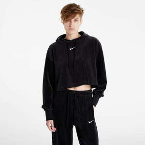 Dámská mikina Nike Sportswear Women's Velour Cropped Pullover Hoodie Black/ Sail