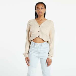 Dámský svetr TOMMY JEANS Crop Essential Rib Cardigan Smooth Stone