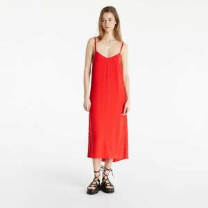 Šaty TOMMY JEANS Essential Cami Midi Dress Deep Crimson