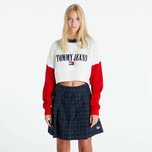 Dámský svetr TOMMY JEANS Tjw Rlxd Crop Archiv White/ Red