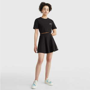 Sukně TOMMY JEANS Signature Mini Circle Skirt Black