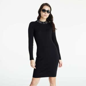 Šaty CALVIN KLEIN JEANS Calvin Klein Jeans Intarsia Logo Cut Out Rib Dress Ck Black
