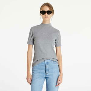 Dámské tričko CALVIN KLEIN JEANS Micro Branding Rib Baby Tee Grey Heather