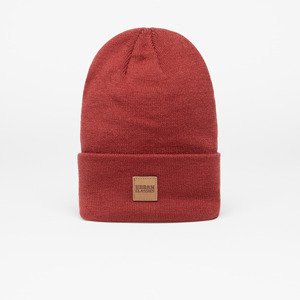 Urban Classics Synthetic Leatherpatch Long Beanie Wine