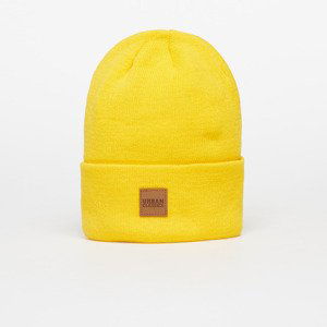 Urban Classics Synthetic Leatherpatch Long Beanie Chrome Yellow