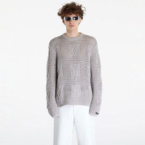 Daily Paper Zuberi Crochet Long Sleeve Sweater Moonstruck Grey