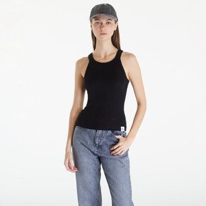 Calvin Klein Jeans Variegated Rib Woven Tank Top Black