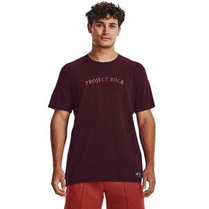 Tričko Under Armour Project Rock Crest Hw Ss Dark Maroon S