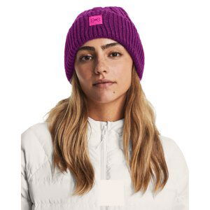 Čepice Under Armour Halftime Cable Knit Beanie Mystic Magenta Universal