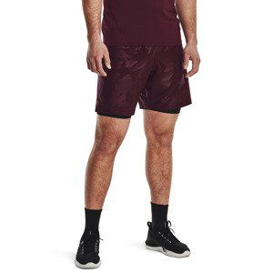 Šortky Under Armour Woven Emboss Short Dark Maroon XXXL