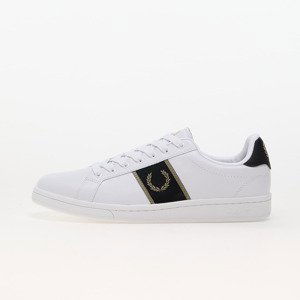 FRED PERRY B721 Leather/Branded Webbing White/ Warm Grey