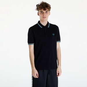 FRED PERRY Twin Tipped Fred Perry Shirt Black/ Ice Cream/ Cyber Blue