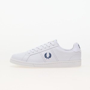 FRED PERRY B721 Leather/ Towelling Wht/ Shade Cobalt