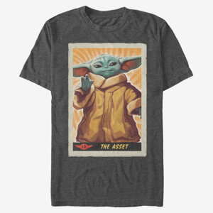 Queens Star Wars: The Mandalorian - The Asset Poster  Dark Heather Grey