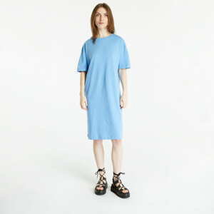 Šaty Urban Classics Ladies Organic Oversized Slit Tee Dress Horizon Blue