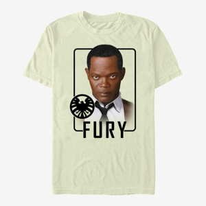 Queens Captain Marvel: Movie - Fury ID Men's T-Shirt Natural