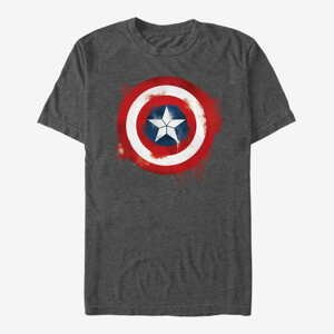 Queens Marvel Avengers: Endgame - Captain America Spray Logo Men's T-Shirt Dark Heather Grey