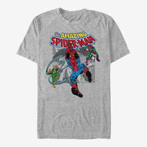 Queens Marvel Spider-Man Classic - Spiderman Collage Men's T-Shirt Heather Grey