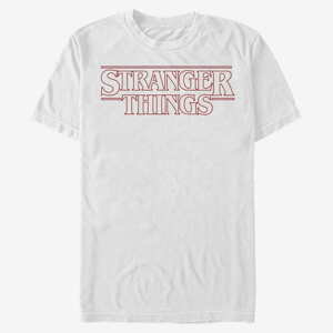 Queens Netflix Stranger Things - Stranger Red Outline Logo Men's T-Shirt White