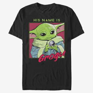 Queens Star Wars: The Mandalorian - His Name is Grogu Men's T-Shirt Black