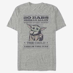 Queens Star Wars: The Mandalorian - Wanted Poster Men's T-Shirt Heather Grey
