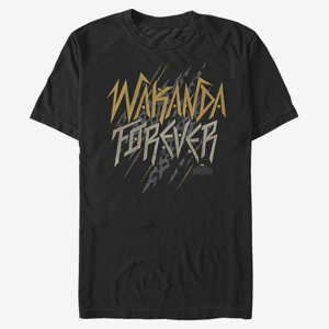 Queens Marvel Black Panther - Wakanda Slant Forevs Men's T-Shirt Black