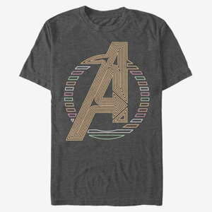 Queens Marvel Classic - Neon Avengers Icon Men's T-Shirt Dark Heather Grey