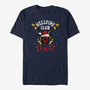 Queens Netflix Stranger Things - A Hellfire Holiday Men's T-Shirt Navy Blue