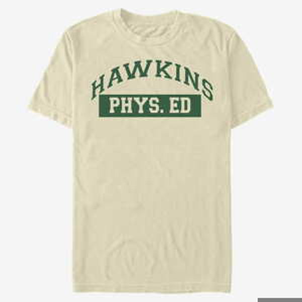 Queens Netflix Stranger Things - Hawkins Phys Ed Men's T-Shirt Natural