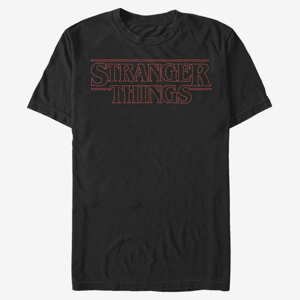Queens Netflix Stranger Things - Stranger Red Outline Logo Men's T-Shirt Black