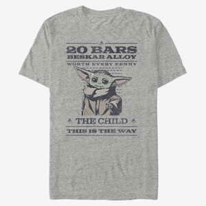 Queens Star Wars: The Mandalorian - Wanted Poster Men's T-Shirt Heather Grey