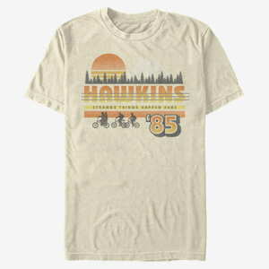 Queens Netflix Stranger Things - Hawkins Vintage Sunsnet Men's T-Shirt Natural