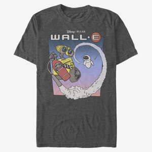 Queens Pixar Wall-E - Walle and Eve in Space Men's T-Shirt Dark Heather Grey