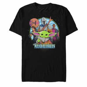 Queens Star Wars: Mandalorian - FLOURO MANDO Men's T-Shirt Black