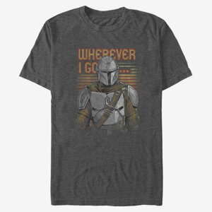 Queens Star Wars: Mandalorian - When I Lead Men's T-Shirt Dark Heather Grey