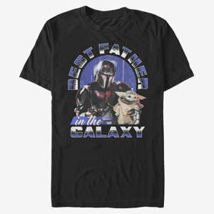 Queens Star Wars: The Mandalorian - Best Father to Child Men's T-Shirt Black