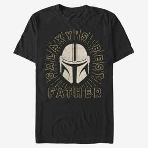 Queens Star Wars: The Mandalorian - Mando Dad Helmet Men's T-Shirt Black