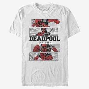 Queens Marvel Deadpool - DEADPOOL 4 PANEL 2 TONE Men's T-Shirt White