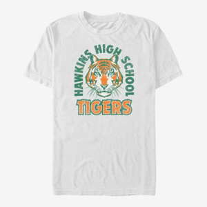 Queens Netflix Stranger Things - Hawkins High School Tigers Arch Men's T-Shirt White