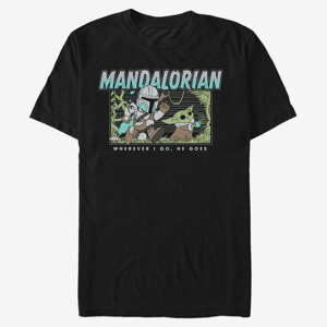 Queens Star Wars: Mandalorian - Macaroon Chase Men's T-Shirt Black