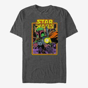 Queens Star Wars: Classic - Fett Fires Men's T-Shirt Dark Heather Grey