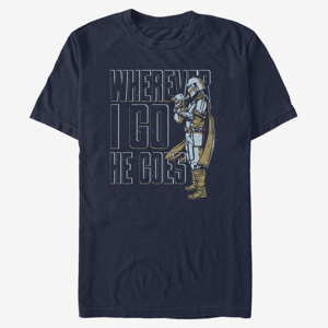 Queens Star Wars: Mandalorian - It Follows Men's T-Shirt Navy Blue