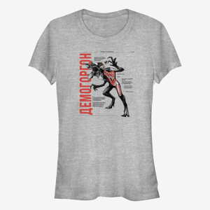 Queens Netflix Stranger Things - Anatomy of Demogorgon Women's T-Shirt Heather Grey